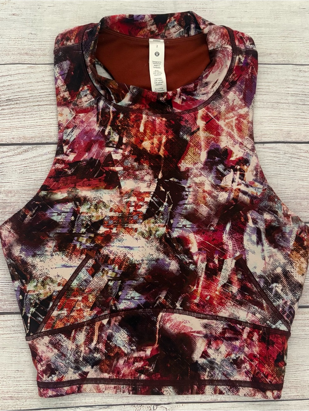 LULULEMON Everlux and Mesh Crop Tank Size 2